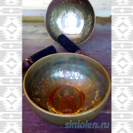Малая тибетская чаша ручной ковки с натуральной позолотой